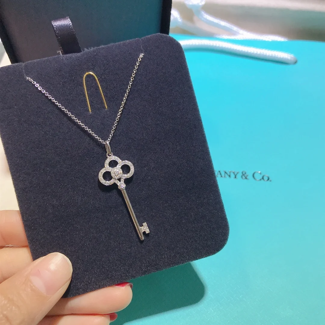 Tiffany & Co. Crown Key Pendant Necklace Silver-Tone product view 2