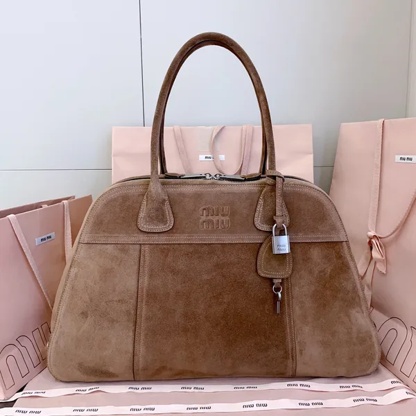 Miu Miu Vivant Bag — Brown Suede product view 1