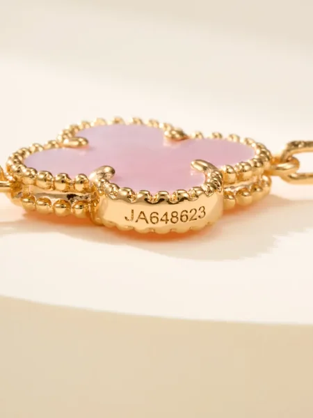 Van Cleef & Arpels Alhambra Pale Pink Clover and Gold-Tone Knot Bracelet product view 10
