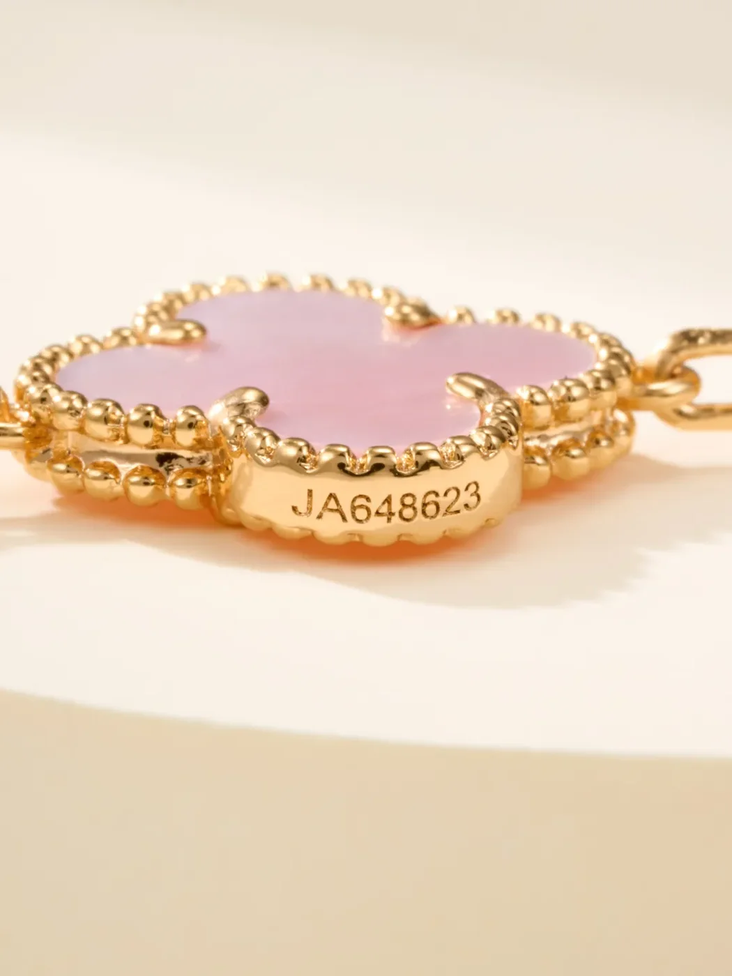 Van Cleef & Arpels Alhambra Pale Pink Clover and Gold-Tone Knot Bracelet product view 10