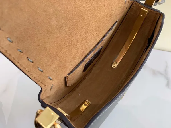 Fendi Moonlight Saddle Bag In Grey Calfskin product view 8