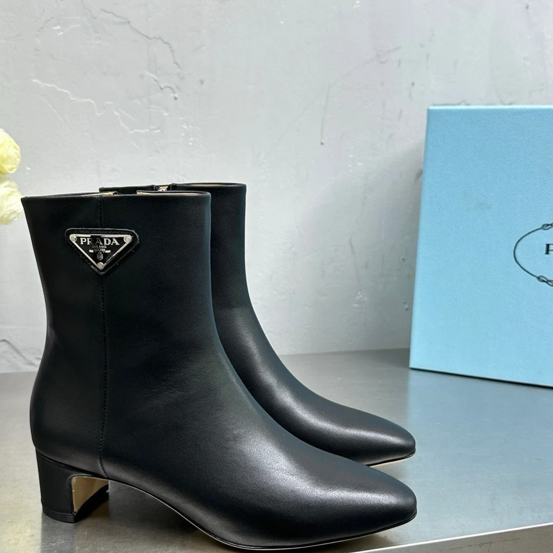 Prada Ankle Boots 55mm in Black Leather product view 7