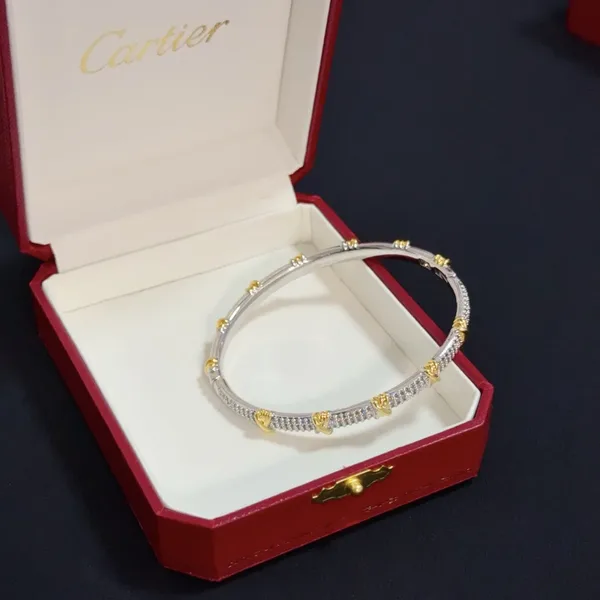 Cartier Two-Tone Beaded Bangle Bracelet product view 4