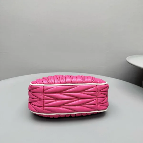 Miu Miu Wander Hobo Bag in Fuchsia Matelasse Nappa Leather product view 3