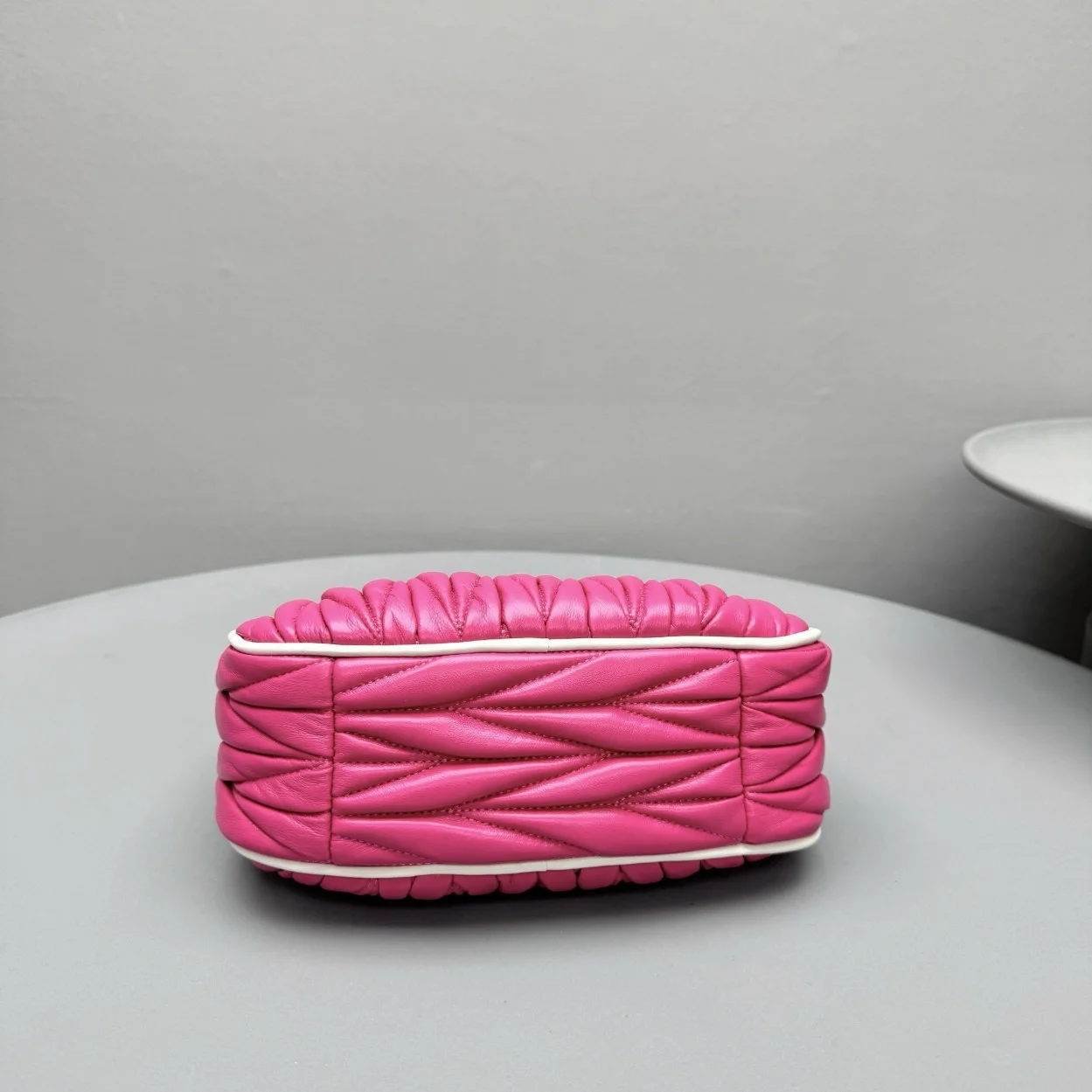 Miu Miu Wander Hobo Bag in Fuchsia Matelasse Nappa Leather product view 3