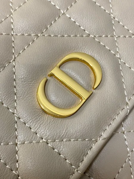 Dior Caro Medium Backpack in Beige Macrocannage Lambskin product view 6