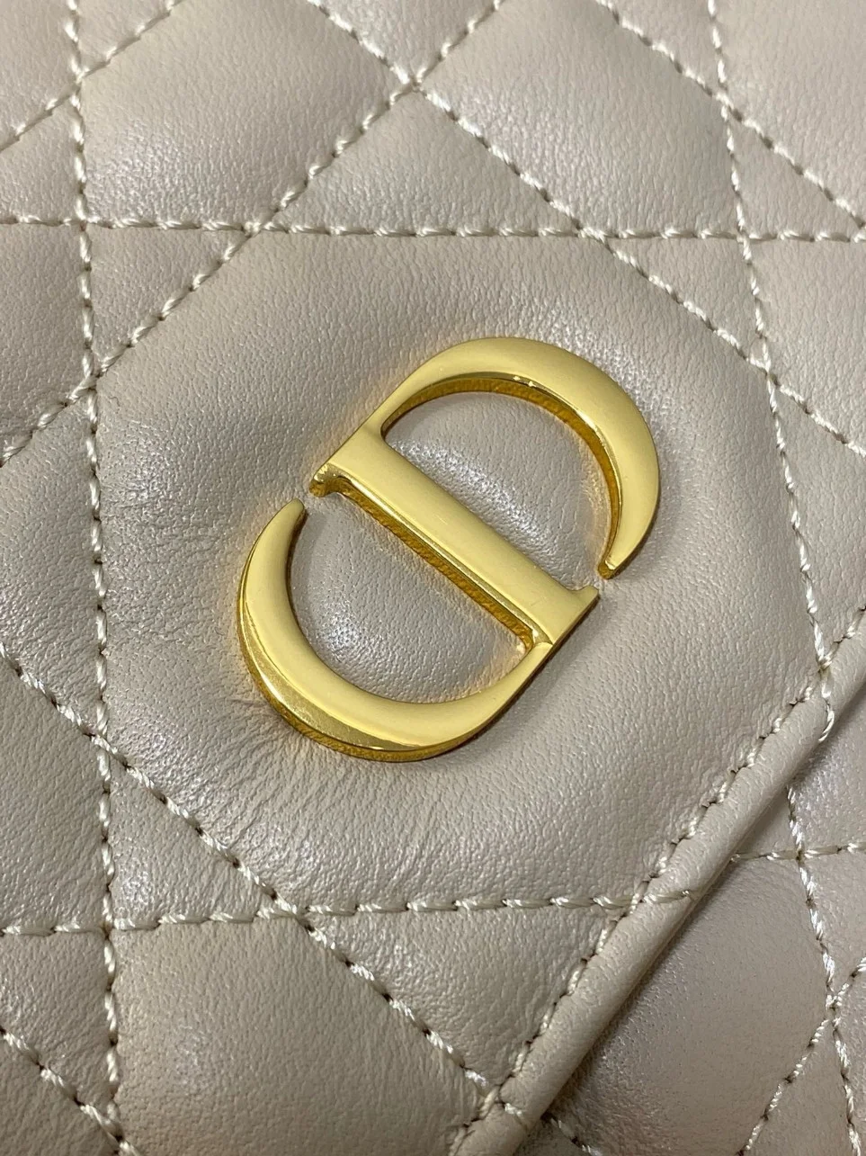 Dior Caro Medium Backpack in Beige Macrocannage Lambskin product view 6
