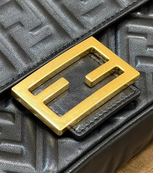 Fendi Baguette Chain Midi Bag In Black Nappa Leather product view 10