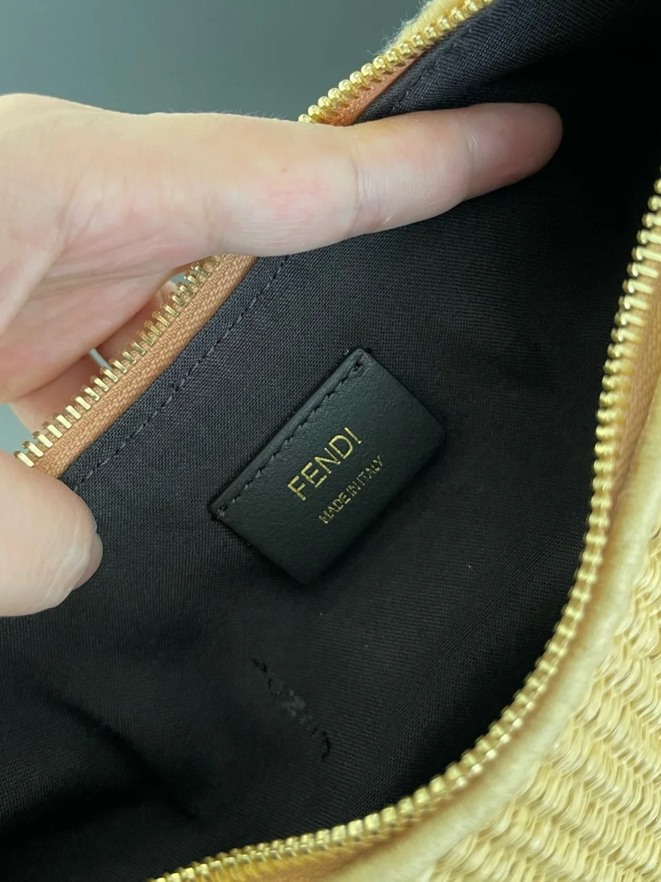 Fendi Fendigraphy Small Hobo Bag in Natural Raffia product view 8