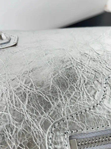 Balenciaga Le City Medium Bag in Silver Metallic Lambskin product view 2