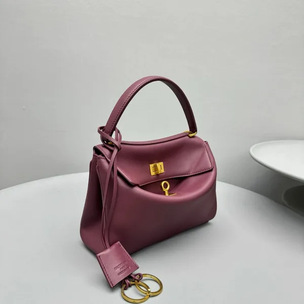 Balenciaga Rodeo Mini Bag in Burgundy Calfskin product view 3