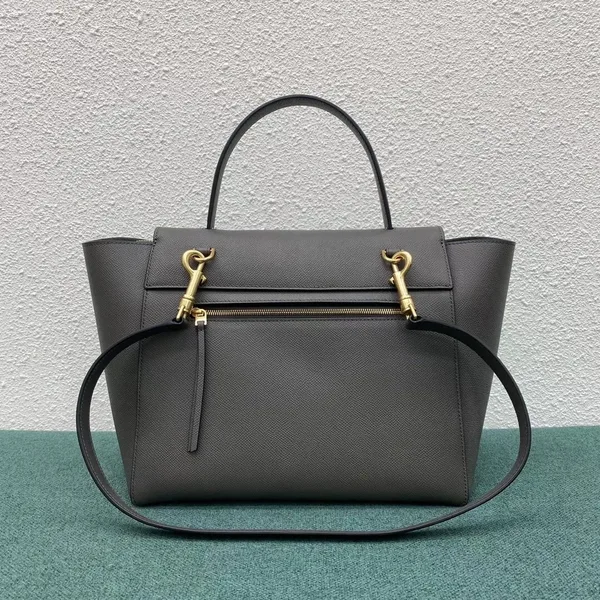 Celine Belt Mini Bag In Grey Grained Calfskin product view 3
