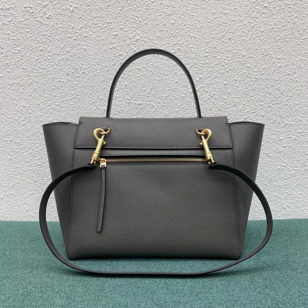 Celine Belt Mini Bag In Grey Grained Calfskin product view 3