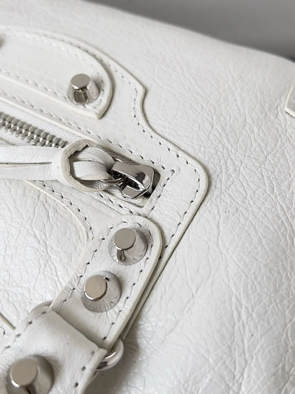Balenciaga Le City Small Bag in White Arena Lambskin product view 5