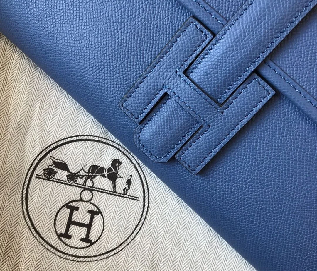 Hermes Jige Elan 29 Clutch Bag In Blue Agate Epsom Leather product view 7