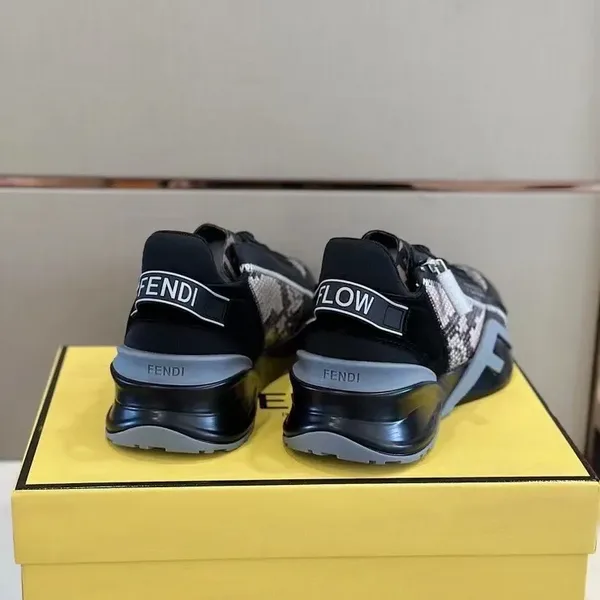 Fendi Flow Low-Top Sneakers Black/White product view 6