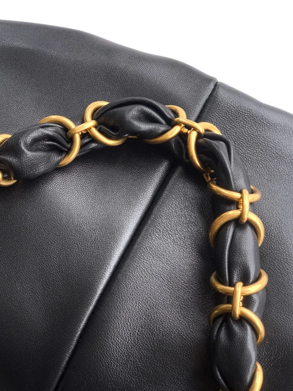 Saint Laurent Amalia Hobo Bag in Black Lambskin product view 9