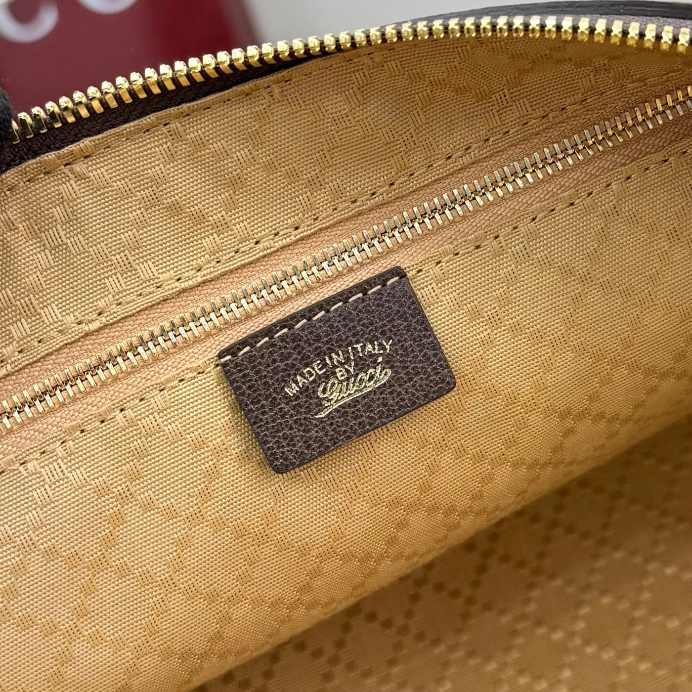 Gucci Borsetto Medium Boston Bag — Beige Jacquard product view 9