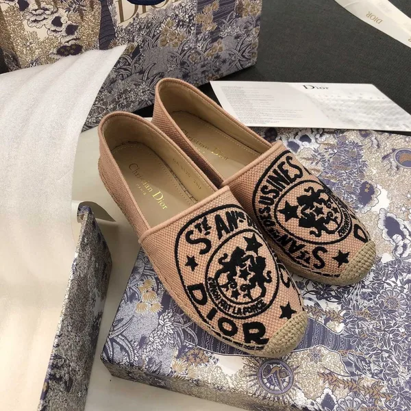 Dior Granville Espadrilles In Beige Jute Canvas with Dior Union Motif product view 6