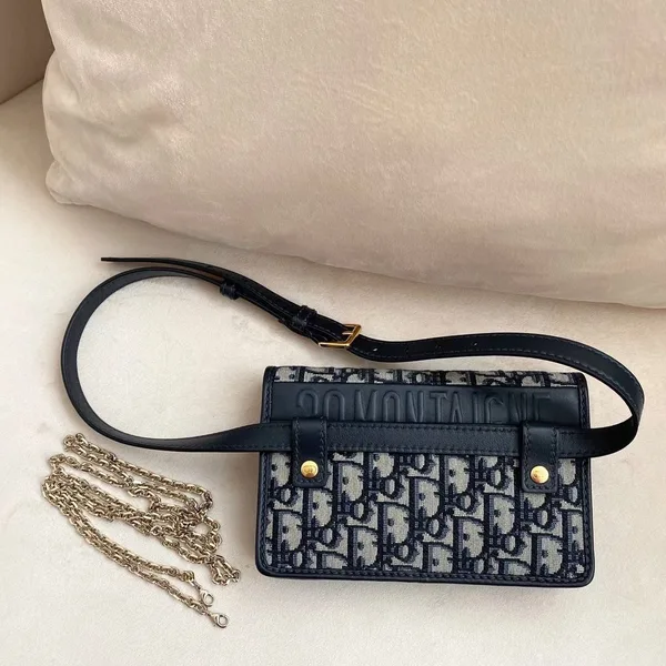 Dior 30 Montaigne 2 In 1 Belt Pouch In Blue Oblique Canvas product view 2