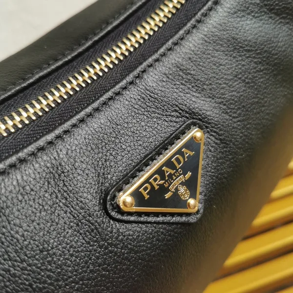 Prada Aimee Large Shoulder Bag in Black Leather product view 6