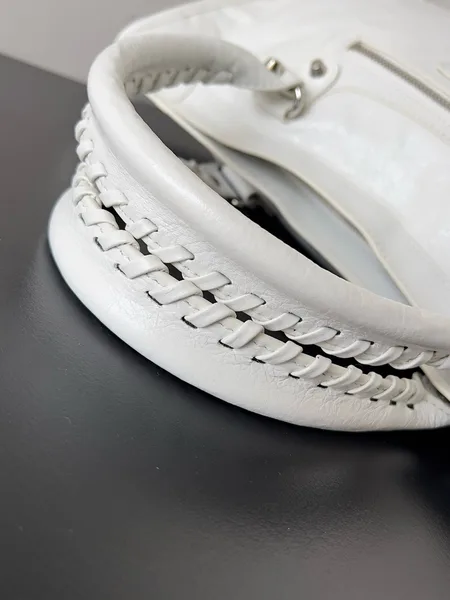 Balenciaga Le City Medium Bag in White Arena Lambskin product view 7