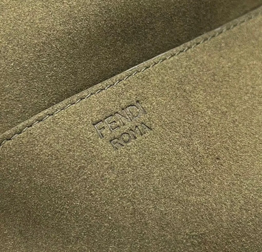 Fendi Baguette Chain Midi Bag In Green FF Fabric product view 10