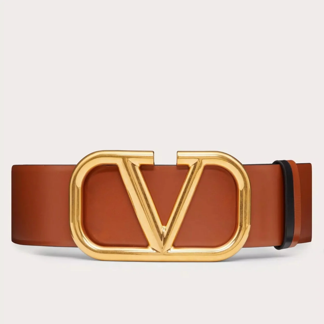 Valentino VLogo Reversible Belt 70mm in Brown and Black Calfskin product view 1