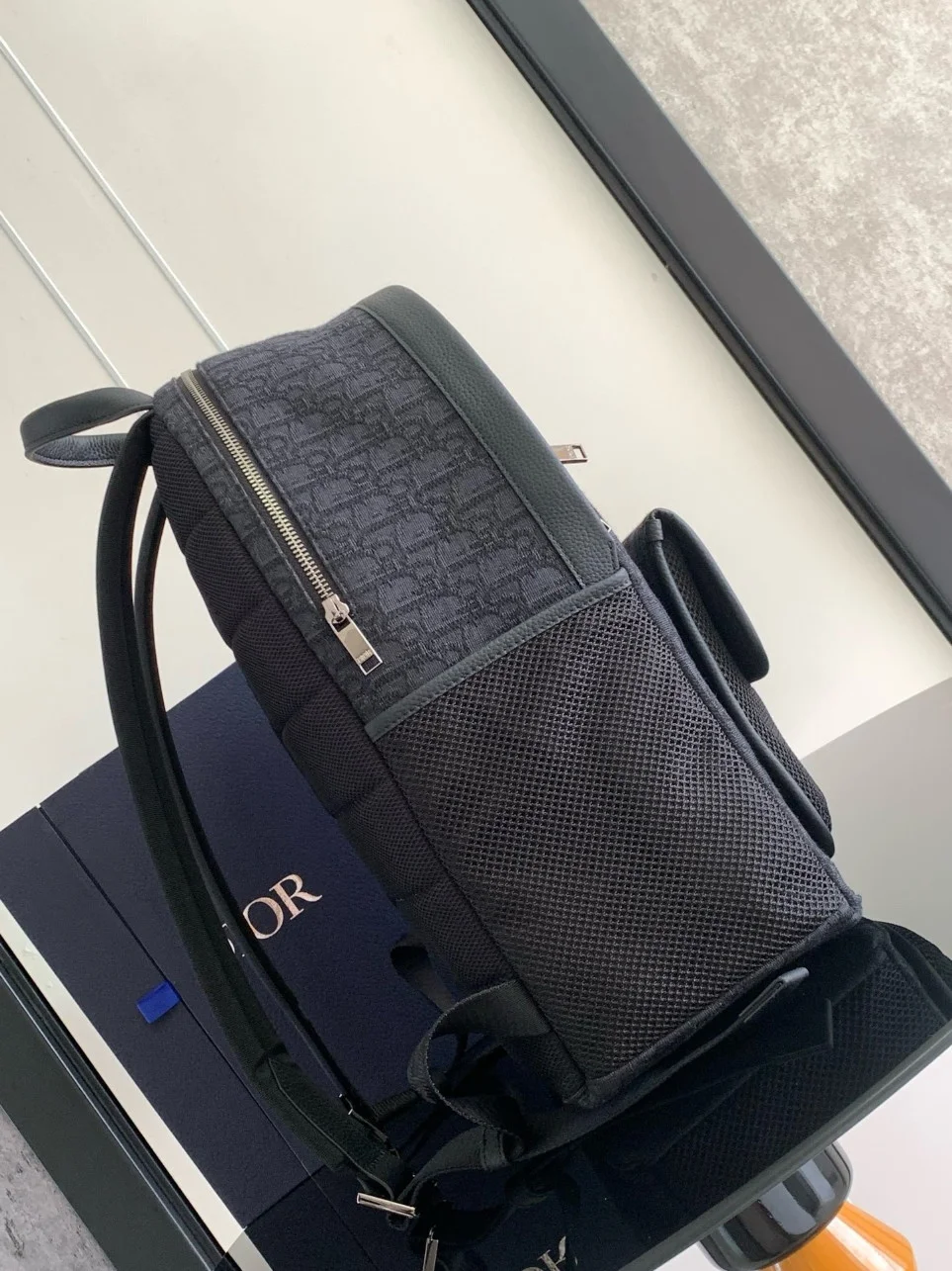 Dior 8 Backpack in Black Dior Oblique Jacquard product view 6