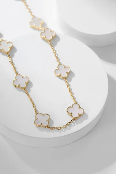 Van Cleef & Arpels Alhambra White Ten-Motif Gold-Tone Necklace product view 4