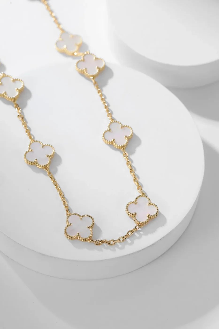 Van Cleef & Arpels Alhambra White Ten-Motif Gold-Tone Necklace product view 4