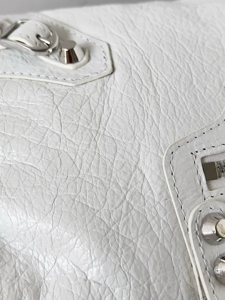 Balenciaga Le City Small Bag in White Arena Lambskin product view 9