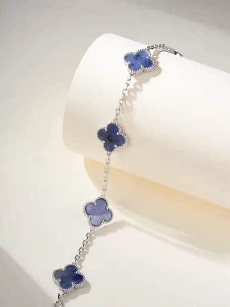 Van Cleef & Arpels Alhambra Blue Five-Clover Silver-Tone Bracelet product view 2