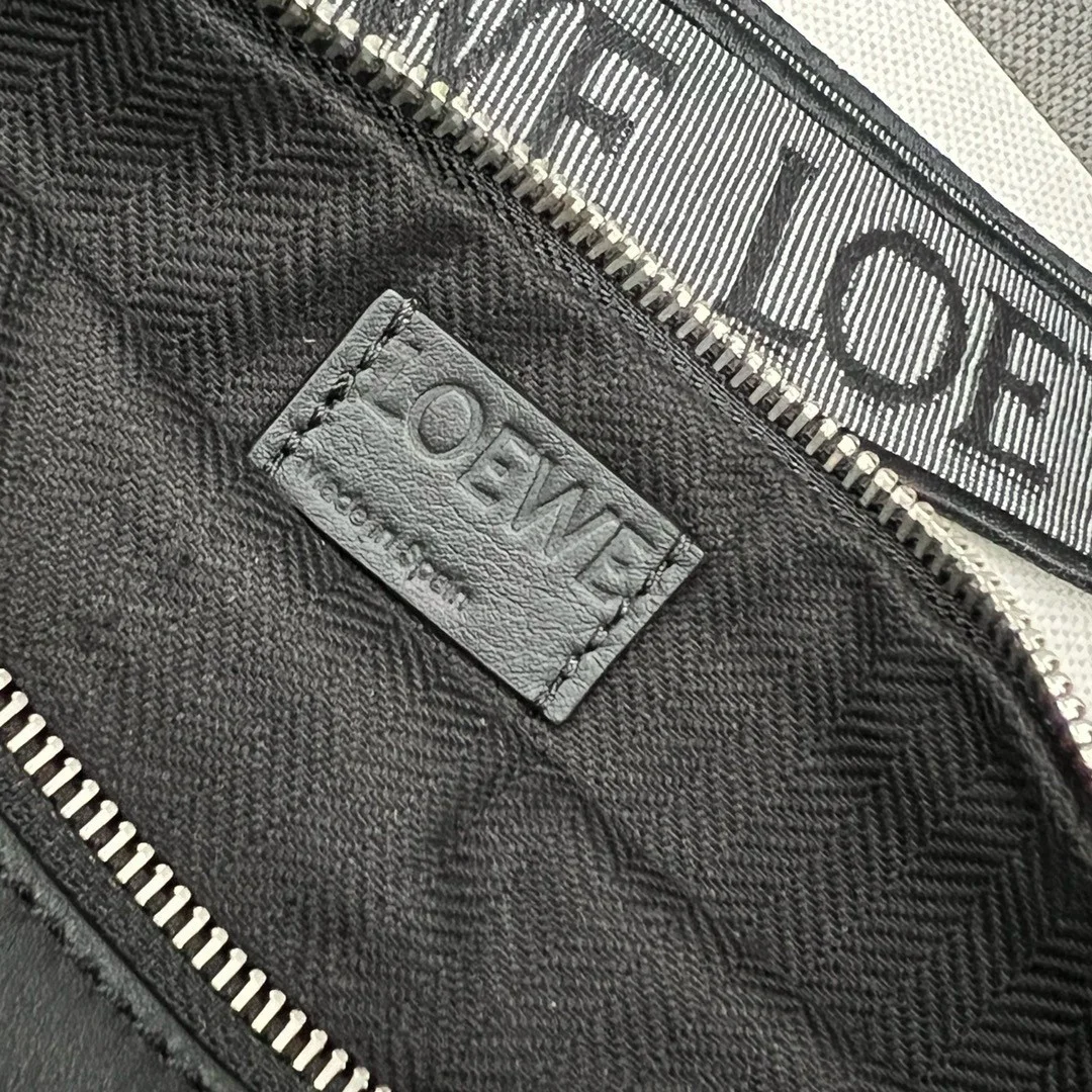 Loewe Anton Sling Bag in Black Calfskin and Jacquard product view 10