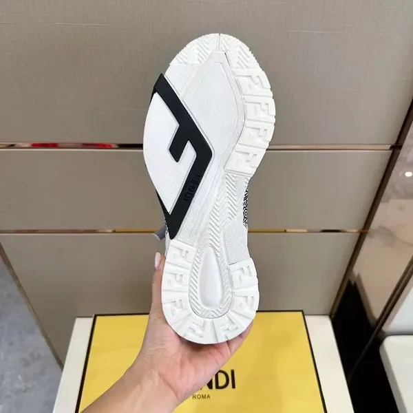 Fendi Flow Low-Top Sneakers — Black and White with Neon Accents product view 8