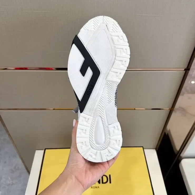 Fendi Flow Low-Top Sneakers — Black and White with Neon Accents product view 8
