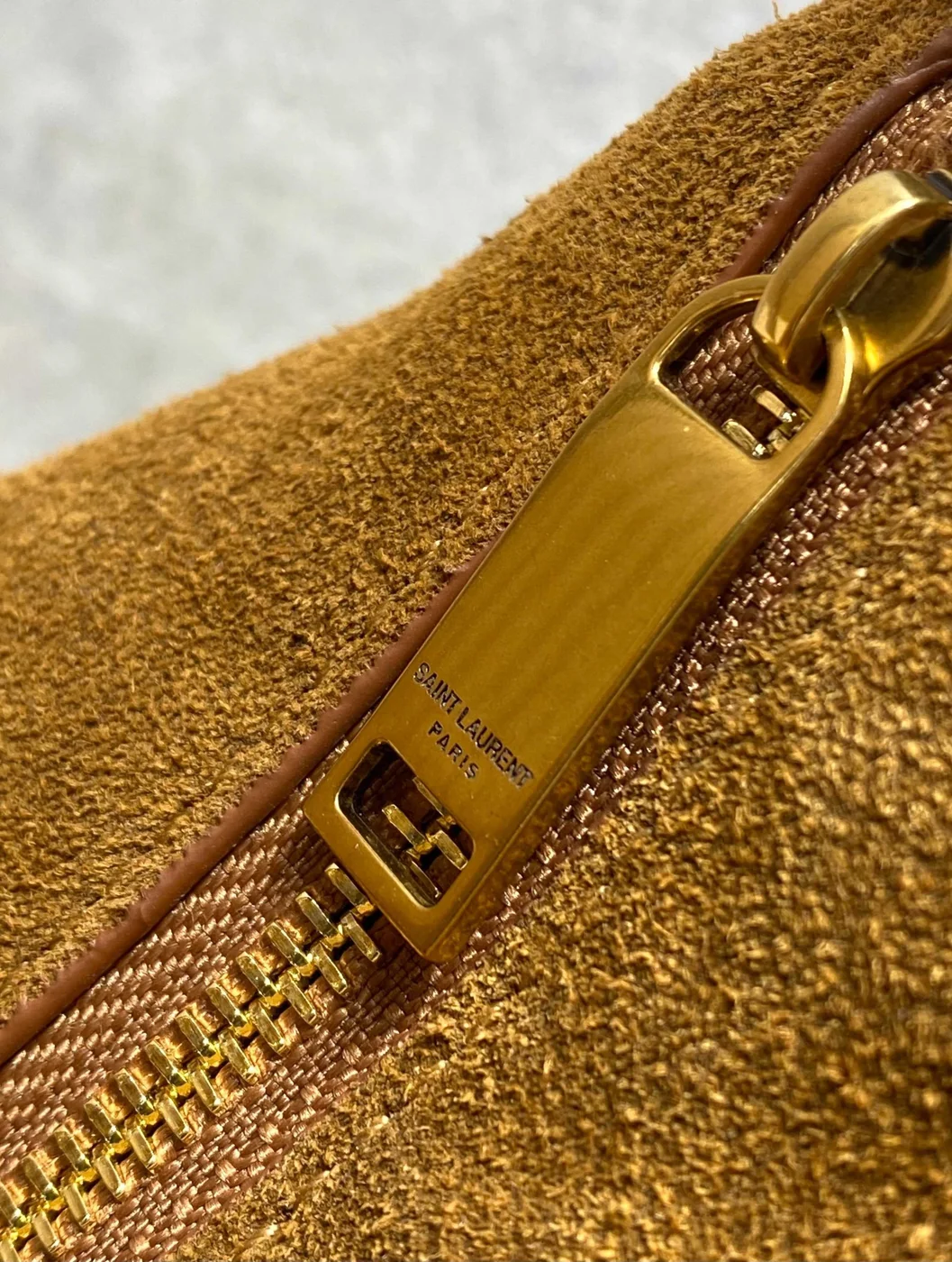 Saint Laurent Amalia Mini Hobo Bag — Tan Suede product view 8