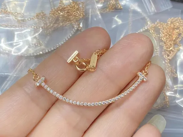 Tiffany & Co. T Smile Pavé-Effect Necklace Gold-Tone product photo