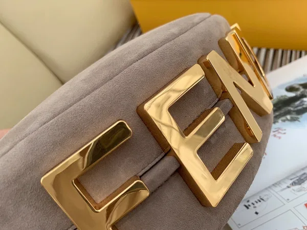 Fendi Fendigraphy Small Hobo Bag In Beige Suede Leather product view 10