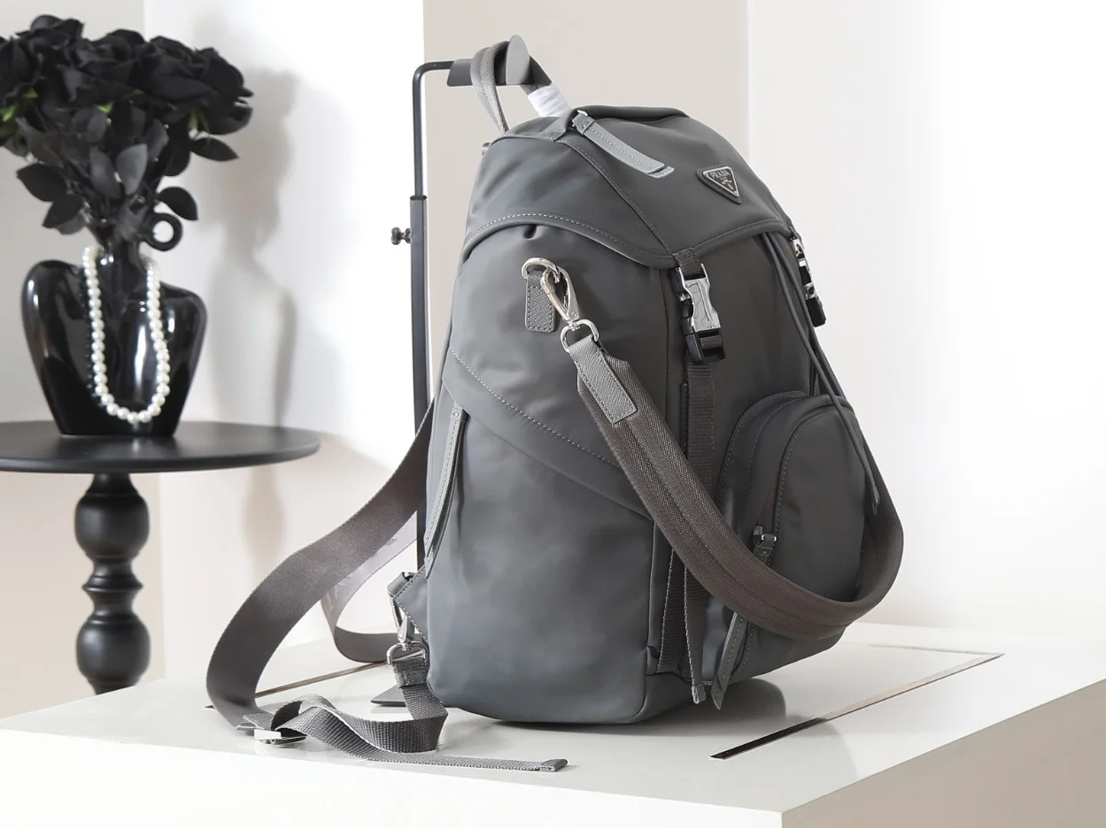 Prada Backpack in Mercury Gray Re-Nylon product view 3