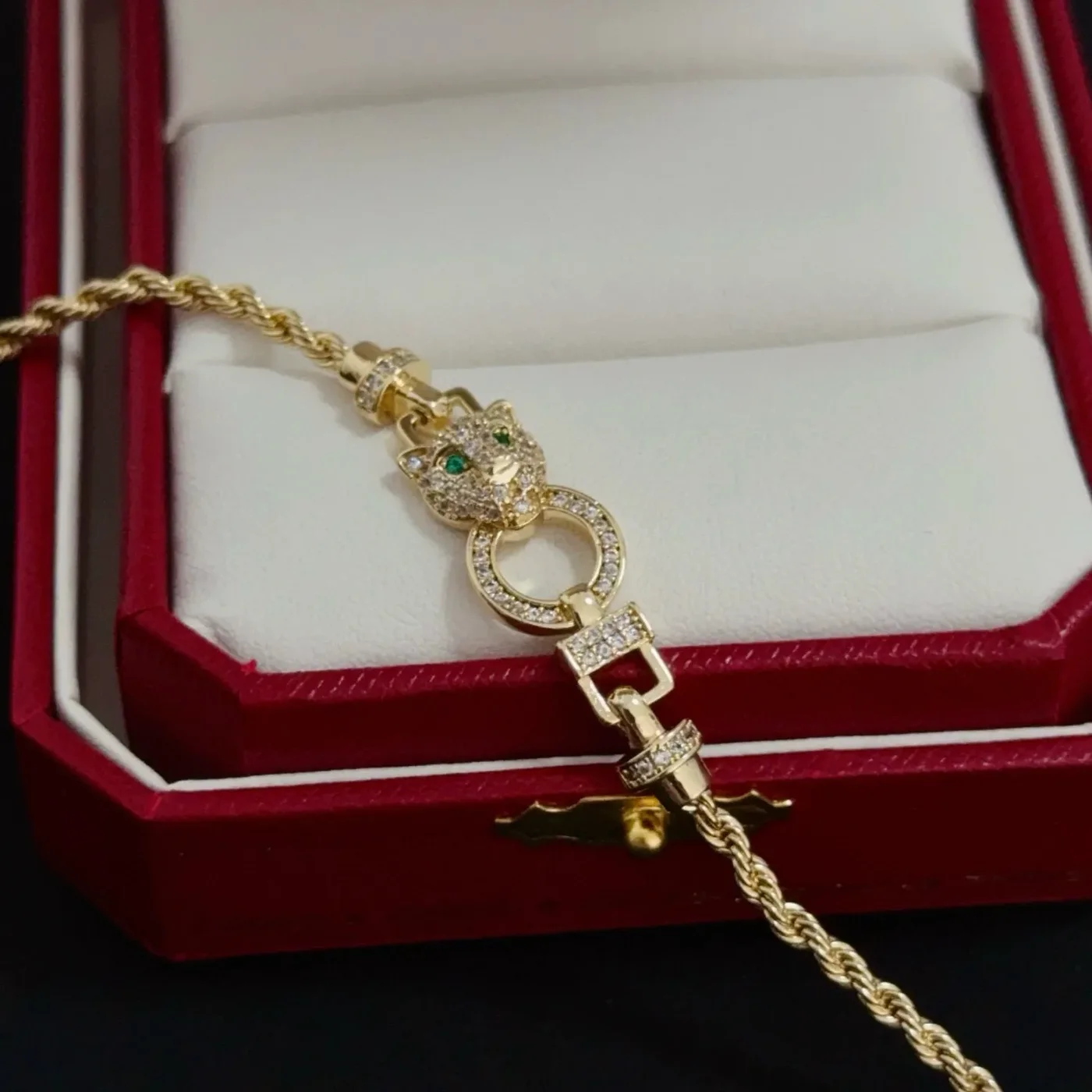 Cartier Panthere Gold-Tone Panther Bracelet with Circular Link product view 3