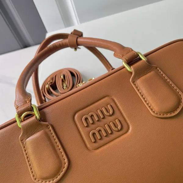 Miu Miu Arcadie Large Bag in Cognac Leather product view 9