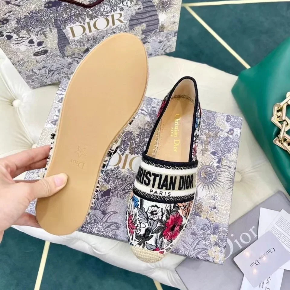 Dior Granville Espadrilles In Mille Fleurs Embroidered Cotton product view 4