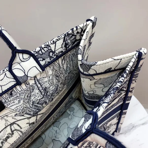 Dior Large Book Tote Bag In Around The World Embroidered Canvas product view 6