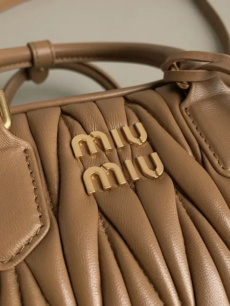 Miu Miu Arcadie Medium Bag in Caramel Matelasse Leather product view 7