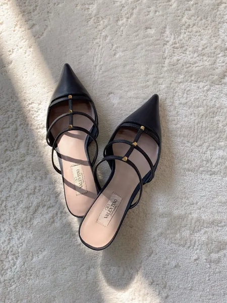 Valentino Rockstud Wispy Mules in Black Leather product view 2