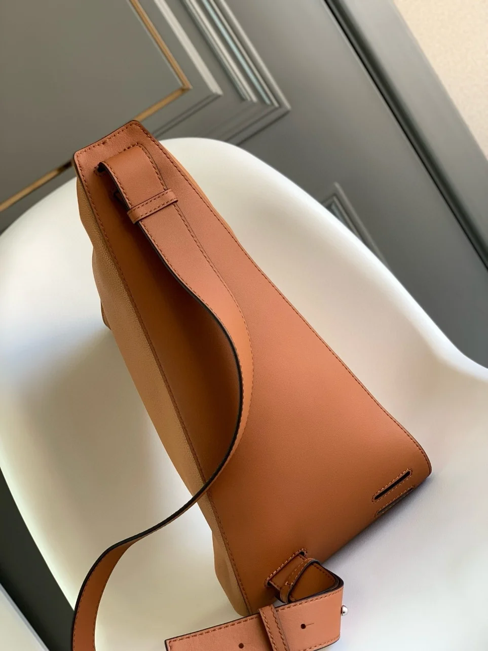 Loewe Anton Sling Bag in Brown Grained Calfskin product view 3