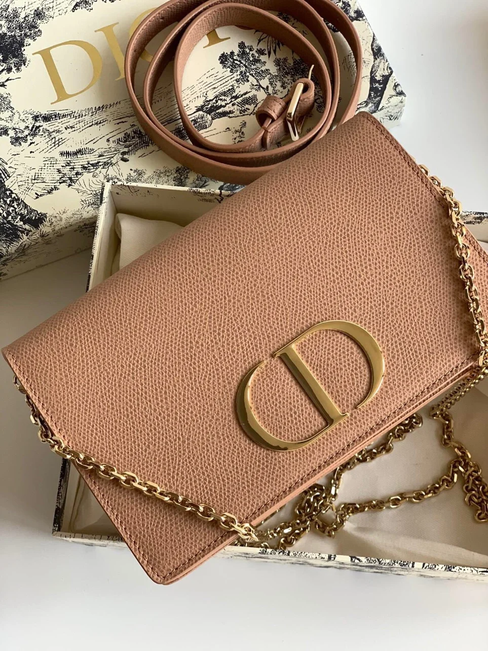 Dior 30 Montaigne 2 In 1 Belt Bag In Poudre Calfskin product view 5