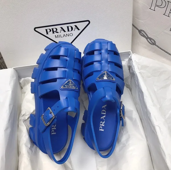 Prada Foam Sandals in Blue Rubber product view 2