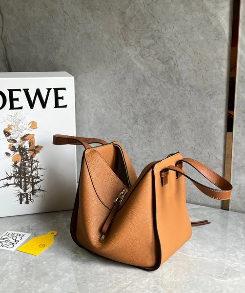 Loewe Compact Hammock Bag in Light Caramel Grained Calfskin product view 4